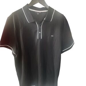 Michael Kors Black Polo Shirt with White Trim
